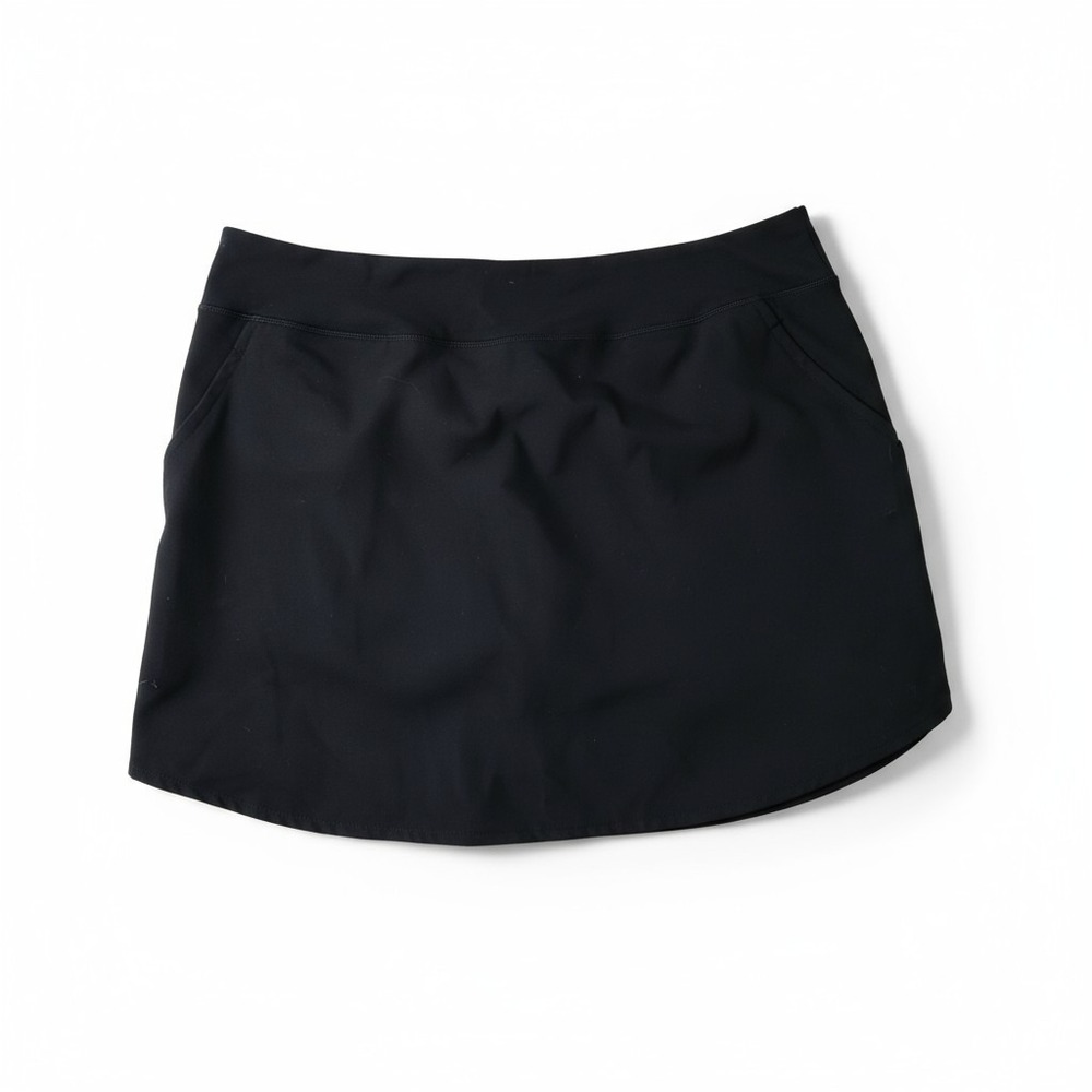 Zac & Rachel Skort 2X‎ Black Pull-On Stretch Waist Casual Chic 5" Inseam